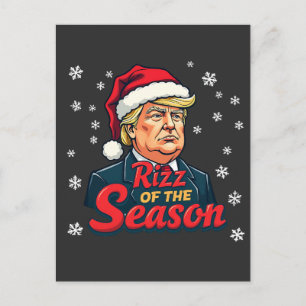 Rizz van het seizoen Funny Trump Kerstman Santa Briefkaart