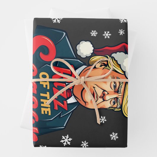 Rizz van het seizoen Funny Trump Kerstman Santa Inpakpapier Vel (In situ)