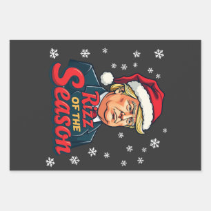 Rizz van het seizoen Funny Trump Kerstman Santa Inpakpapier Vel