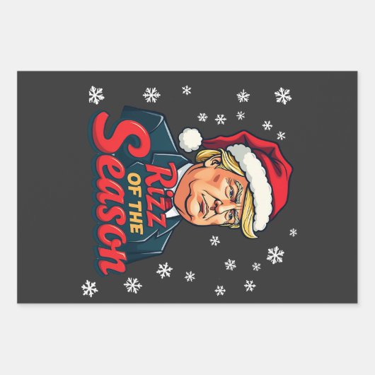 Rizz van het seizoen Funny Trump Kerstman Santa Inpakpapier Vel (Voorkant)
