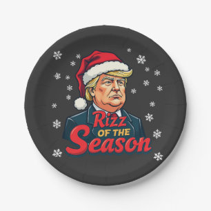 Rizz van het seizoen Funny Trump Kerstman Santa Papieren Bordje