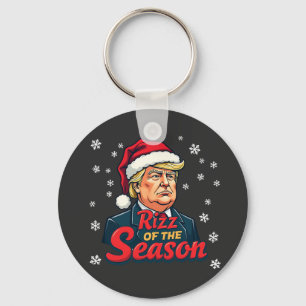 Rizz van het seizoen Funny Trump Kerstman Santa Sleutelhanger