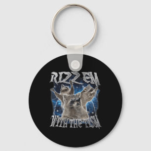 Rizz ze met de Tism Autistische Wasbeer Meme Grapp Sleutelhanger