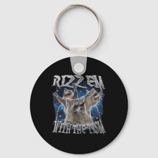Rizz ze met de Tism Autistische Wasbeer Meme Grapp Sleutelhanger