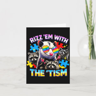 Rizz ze met het tism autistische wasbeermeme autis kaart