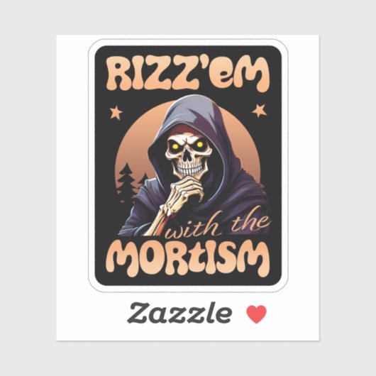 Rizz'em met het zwarte mortisme sticker (Vel)