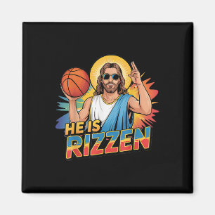 Rizzen Jesus Shirt Basketball Boys Kind Magneet