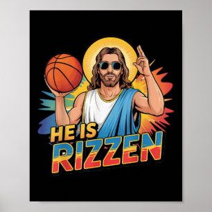 Rizzen Jesus Shirt Basketball Boys Kind Poster