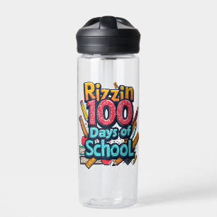 Rizzin 100 dagen op school Gen Alpha grappig Waterfles