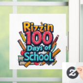 Rizzin 100 dagen school Gen Alpha grappig  Raamsticker (Huis)