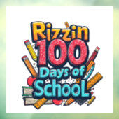 Rizzin 100 dagen school Gen Alpha grappig  Raamsticker (Vel 3)