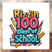Rizzin 100 dagen school Gen Alpha grappig  Raamsticker (Vel 2)