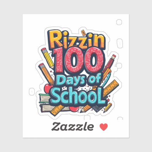 Rizzin 100 Days of School Gen Alpha Grappig Sticker (Vel)