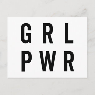 RL PWR/Girl Power Feminist Quote Briefkaart