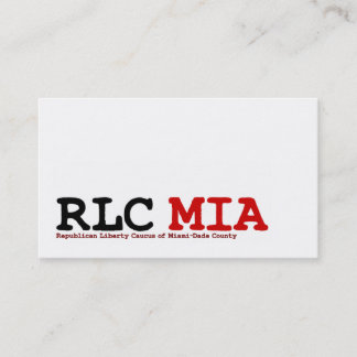 RLC MIA-visitekaartjes Visitekaartje