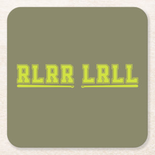RLRR LRLL Drumstokken Band Drum Drummer Grappig Vierkante Kartonnen Onderzetter