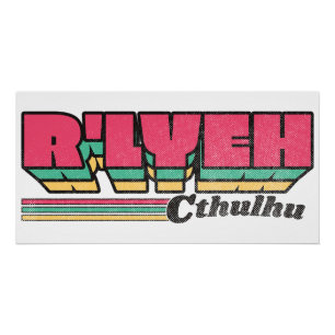 R'lyeh Retro Label Cthulhu Perfect Poster