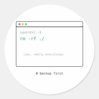 rm -rf / - Dev Sticker Cadeau