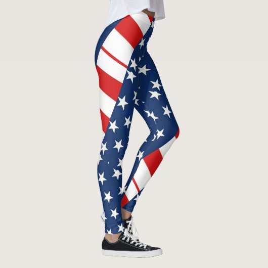rmdesignflo55 USA Flag Leggings a red background (Rechts)