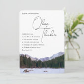 RMNP Winter Berg Bruiloft Kaart (Staand voorkant)