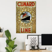 RMS Berengaria Cunard Line Poster (Thuiskantoor)