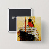 RMS Berengaria Vierkante Button 5,1 Cm (Voorkant /achterkant)