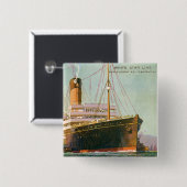 RMS Laurentic Vierkante Button 5,1 Cm (Voorkant /achterkant)