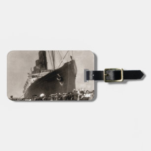 RMS Lusitania arriveert New York City 1907 Bagagelabel