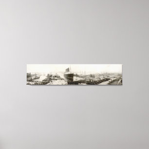 RMS Lusitania New York City 1907 Canvas Afdruk