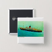 RMS Parthia Vierkante Button 5,1 Cm (Voorkant /achterkant)