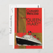 RMS Queen Mary Briefkaart (Voorkant / Achterkant)