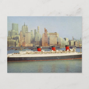 RMS Queen Mary Sailing New York jaren '50 Briefkaart