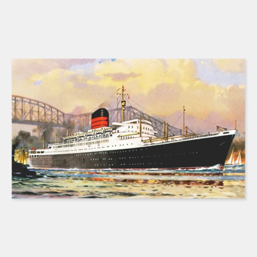 RMS Saxonia Rechthoekige Sticker (Voorkant)