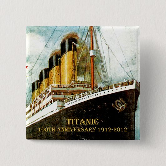 RMS Titanic 100th Jubileum Vierkante Button 5,1 Cm (Voorkant)
