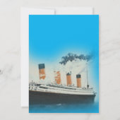 RMS Titanic Blue Invitation d'anniversaire (Dos)