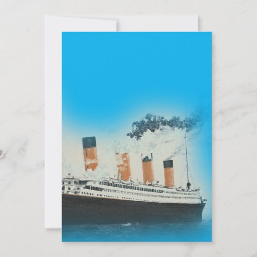 RMS Titanic Blue Verjaardag uitnodiging (Achterkant)
