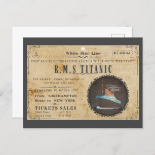RMS TITANIC BOARDING ADVERTEREN BRIEFKAART