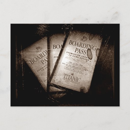 RMS Titanic Boarding Passes Briefkaart (Voorkant)