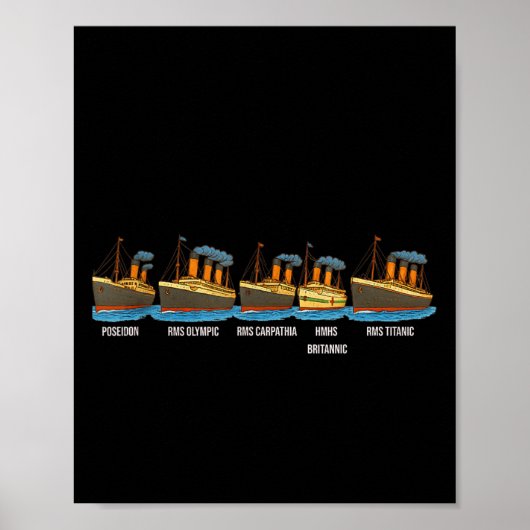 RMS Titanic Britannic Poseidon Carpathia Beroemd S Poster (Voorkant)