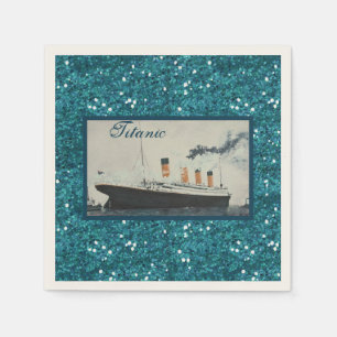 RMS Titanic Deep Blue Glitter White Star Line schi Servet