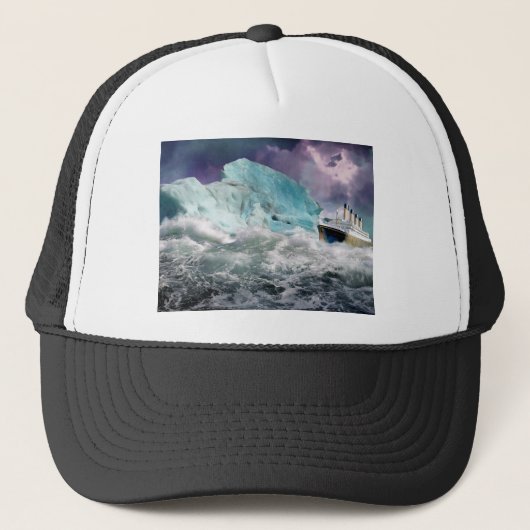 RMS Titanic en Iceberg Painting Trucker Pet (Voorkant)