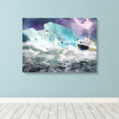 RMS Titanic en Iceberg Painting Wrapped Canvas (Insitu (Houten vloer))