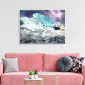 RMS Titanic en Iceberg Painting Wrapped Canvas Afdruk (Insitu (Woonkamer))