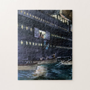 RMS Titanic Escape aan de Lifeboten. Legpuzzel