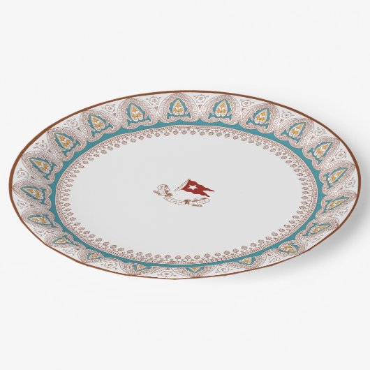 RMS Titanic First Class China Pattern Plate Papieren Bordje (Gekanteld)