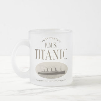 RMS Titanic Ghost Ship Sepia Frosted Glass Mok