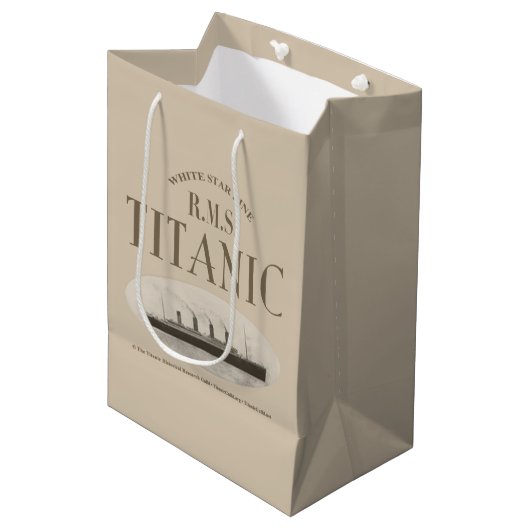 RMS Titanic Ghost Ship Sepia Gift Bag Medium Medium Cadeauzakje (Voorkant Gekanteld)