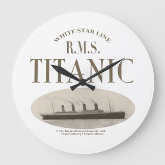 RMS Titanic Ghost Ship Sepia/White Clock Grote Klok