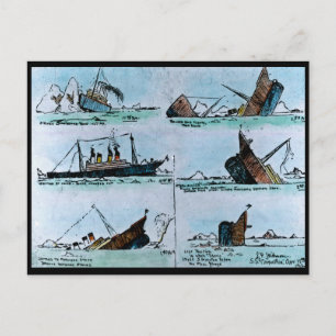 RMS Titanic Illustration of Sinking Briefkaart