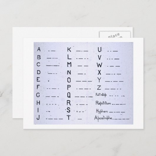 RMS Titanic Morse Code  S.O.S. Briefkaart (Voorkant / Achterkant)